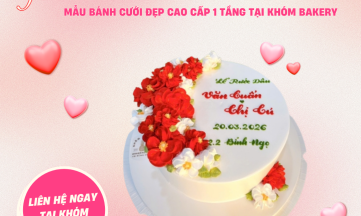 MẪU BÁNH CƯỚI ĐẸP CAO CẤP 1 TẦNG TẠI KHÓM BAKERY