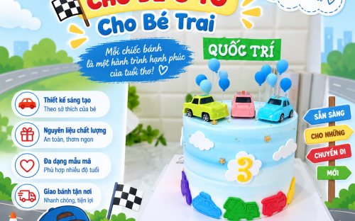 Bánh kem chủ đề ô tô cho bé trai – lựa chọn khiến bé thích ngay từ ánh nhìn đầu tiên