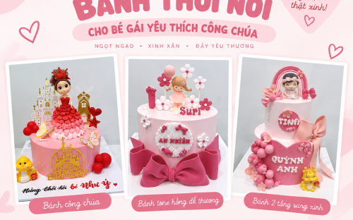 BÁNH THÔI NÔI ĐẸP DÀNH CHO BÉ GÁI YÊU THÍCH CÔNG CHÚA – NGỌT NGÀO CHO CỘT MỐC ĐẦU ĐỜI TẠI KHÓM BAKERY