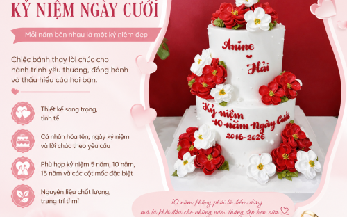 BÁNH KEM KỶ NIỆM NGÀY CƯỚI – NHỮNG MẪU BÁNH Ý NGHĨA CHO CỘT MỐC TÌNH YÊU