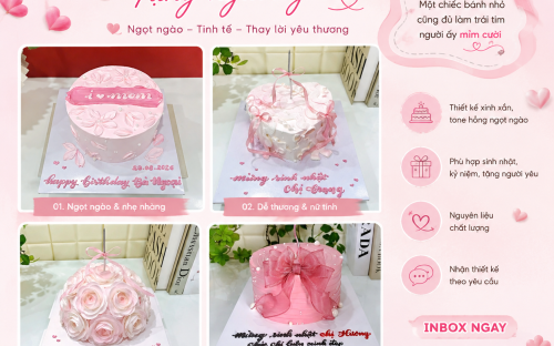 Bánh kem tone hồng tặng người yêu – Ngọt ngào thay lời yêu thương