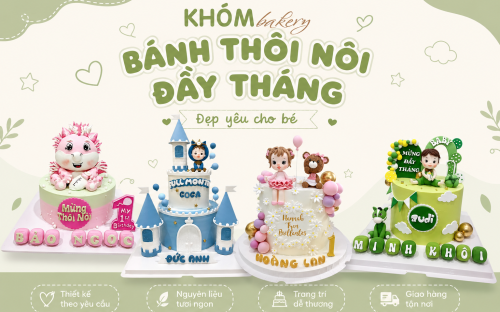 Mẫu Bánh Thôi Nôi Đầy Tháng Đẹp Tại Long An – Gửi Trọn Yêu Thương Trong Ngày Đầu Đời Của Bé