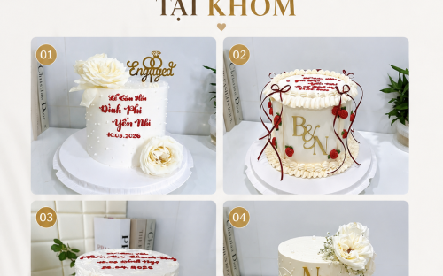 Bánh Cưới Tone Trắng – Vẻ Đẹp Thanh Lịch Cho Ngày Trọng Đại Tại KHÓM Bakery