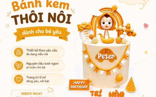 Bánh thôi nôi dành cho bé trai – Điểm nhấn ngọt ngào cho cột mốc đầu đời của bé