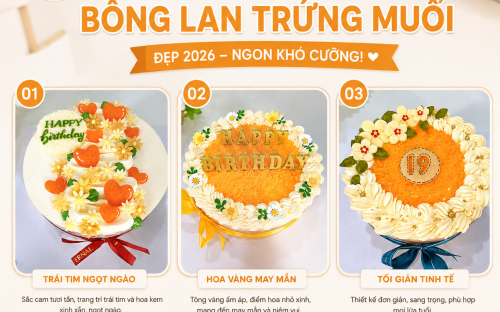 TỔNG HỢP MẪU BÁNH BÔNG LAN TRỨNG MUỐI ĐẸP TẠI KHÓM BAKERY
