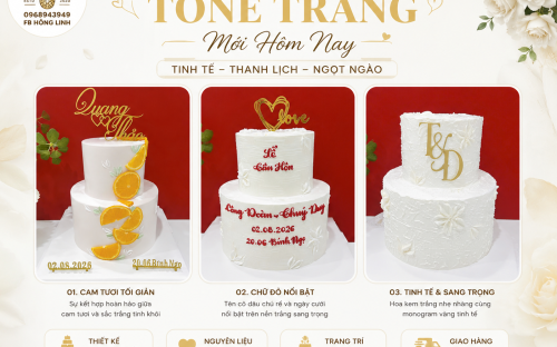 Mẫu Bánh Cưới Tone Trắng Mới Hôm Nay | Bánh Cưới Đẹp Tại KHÓM Bakery