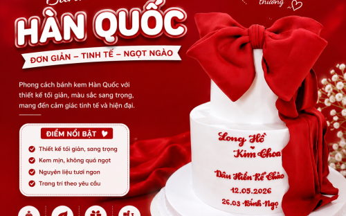 Bánh Kem Cưới Theo Phong Cách Hiện Đại Kết Hợp Hàn Quốc Được Yêu Thích Năm 2026