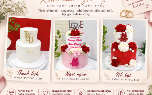 BÁNH KEM CƯỚI 2 TẦNG – VẺ ĐẸP TINH TẾ CHO NGÀY TRỌNG ĐẠI TẠI KHÓM BAKERY