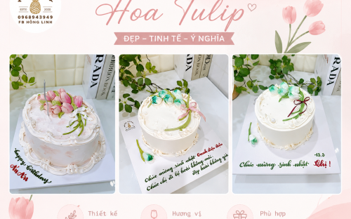 Mẫu Bánh Kem Hoa Tulip Đẹp Dành Tặng Nữ – Nhẹ Nhàng, Thanh Lịch Và Đầy Ý Nghĩa