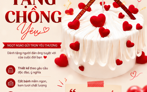 BÁNH KEM TẶNG CHỒNG SIÊU HOT 2026 – MÓN QUÀ NGỌT NGÀO ĐANG ĐƯỢC HỘI CHỊ EM SĂN ĐÓN