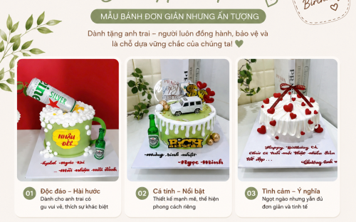 Bánh kem cho anh trai: Mẫu bánh đơn giản nhưng ấn tượng