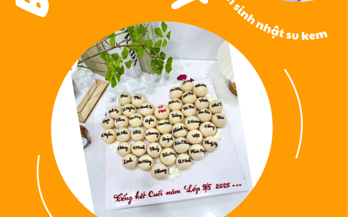 Bánh su dai vẽ hình chibi siêu hot dành cho lớp học tại Long An