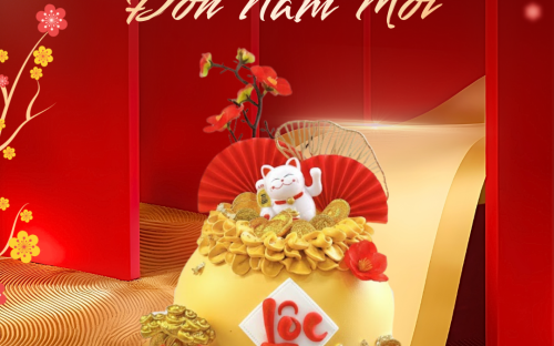 Bánh Kem Khai Trương Chúc Mừng Năm Mới 2026 – Sang Trọng, May Mắn, Tài Lộc Đầu Năm