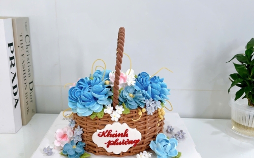 Bánh Kem Tạo Hình Giỏ Hoa Đẹp 2026 Tại Khóm Bakery – Xu Hướng Quà Tặng Ngọt Ngào Đầy Tinh Tế