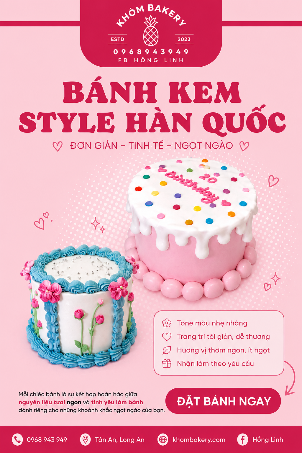 Bánh Kem Hàn Quốc Đẹp 2026 – Xu Hướng Bánh Kem Được Yêu Thích Tại KHÓM Bakery