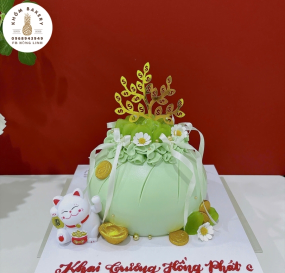 Bánh kem khai trương túi xanh siêu hot 