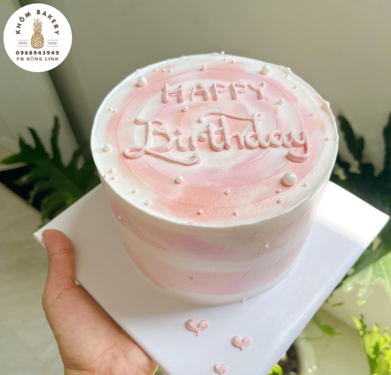 Bánh Kem Hàn Quốc Hồng Nhạt 