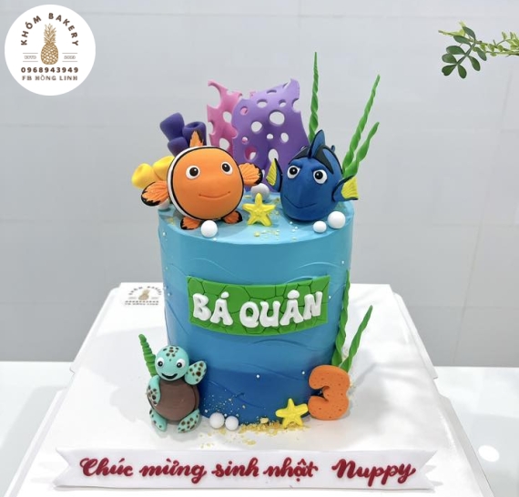 Bánh thôi nôi yêu màu xanh ,biển cả ,cá và đại dương