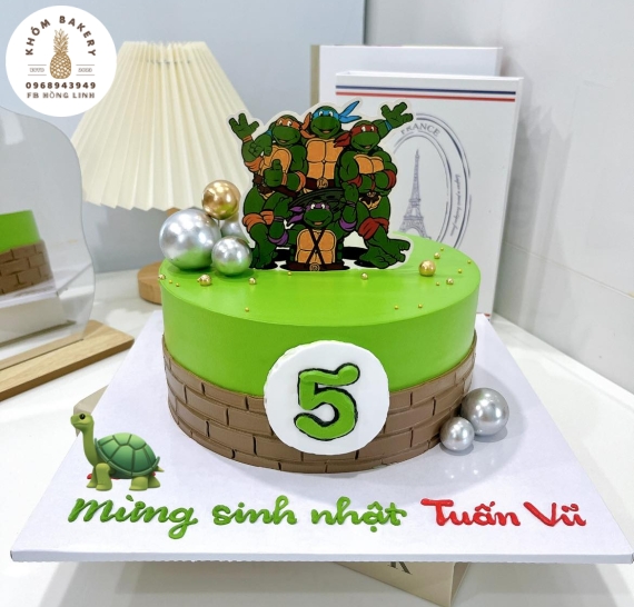Bánh sinh nhật Ninja Rùa cho bé trai