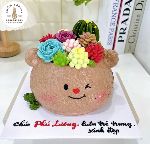 Bánh kem tạo hình tặng bạn thích sen đá dễ thương