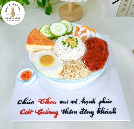 Bánh sinh nhật tạo hình cơm tấm