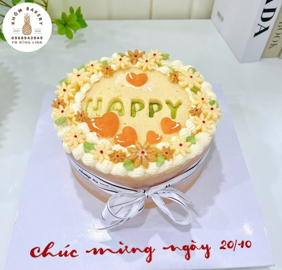 Mẫu bánh bông lan trứng muối tặng 20/10