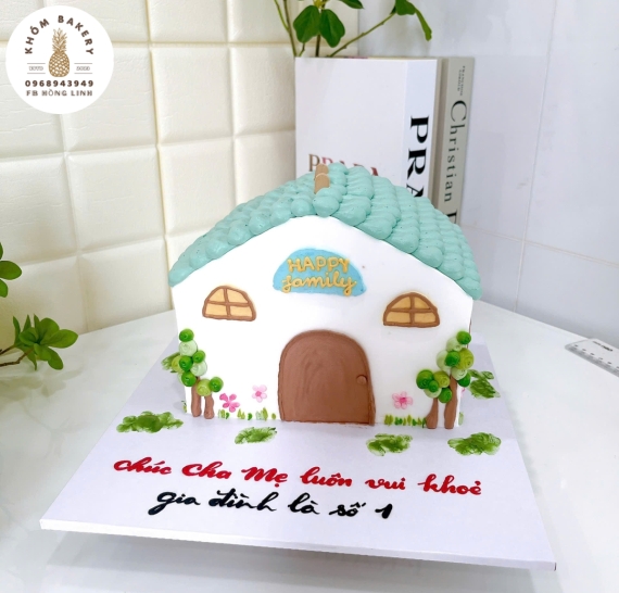 Bánh kem tạo hình ngôi nhà hạnh phúc