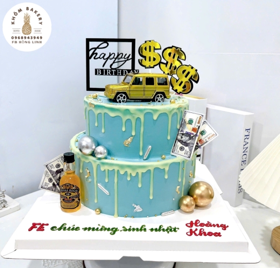 Bánh sinh nhật dành cho nam 2 tầng