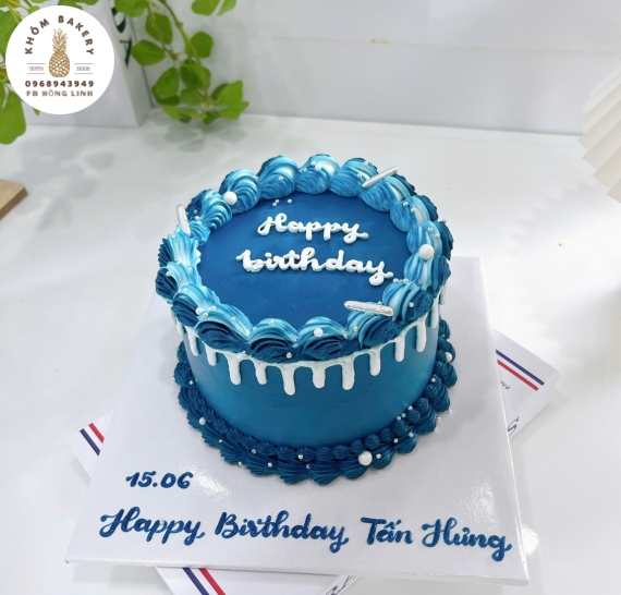 Bánh Kem Hàn Quốc  tone xanh dương 