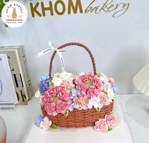 Bánh bắt bông hoa sen ,giỏ hoa sen