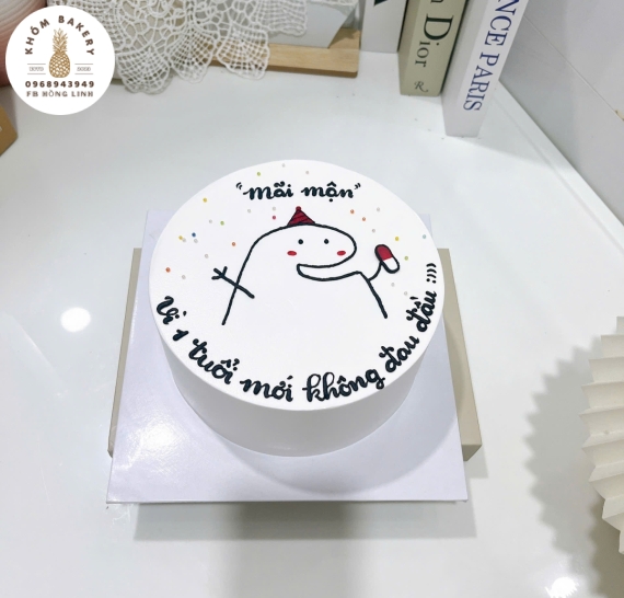 Bánh Kem Hàn Quốc mini tone trắng vẻ hình chibi