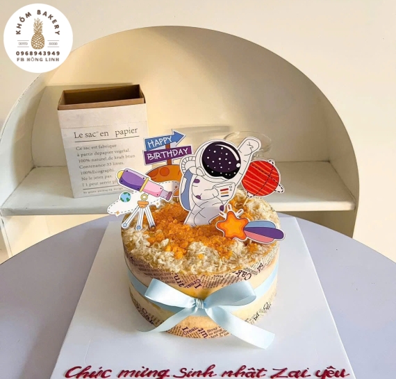 Bánh bông lan trứng muối tặng con trai yêu