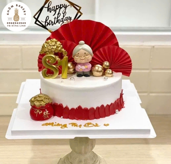 Bánh kem mừng thọ cho bà 