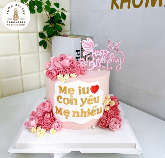 Bánh kem dành tặng mẹ tone hồng