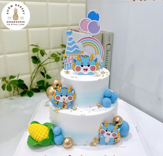 Bánh Kem đầy tháng dành cho bé trai -tại khóm bakery