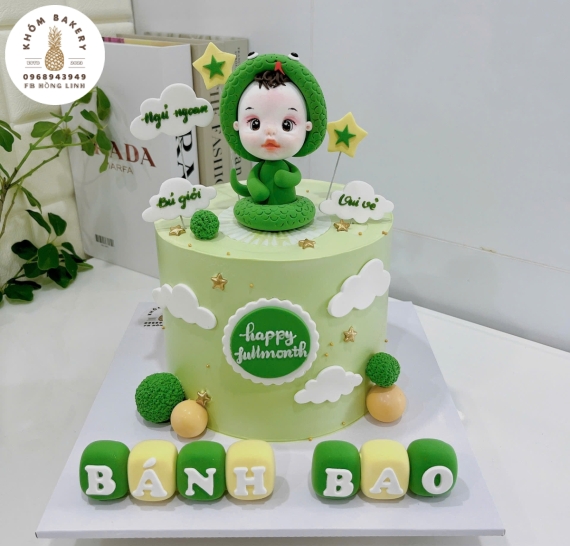 Bánh Kem thôi nôi đầy tháng dành cho bé trai tuổi rắn