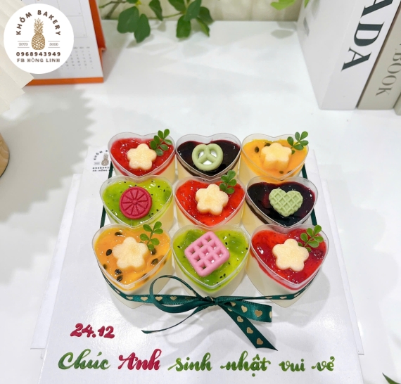 Sét bánh 9 cúp panna cotta đơn giản đầy đủ vị