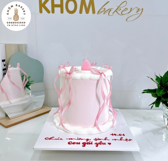 Bánh Kem hàn quốc trang trí nơ xinh