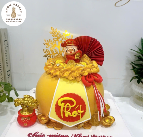 Bánh kem chữ phát mừng khai trương tại Long An