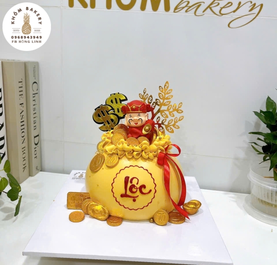 Bánh kem khai trương chữ lộc làm theo yêu cầu 