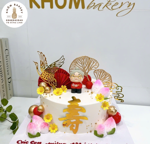 Bánh kem mừng thọ 90 tuổi mẹ 