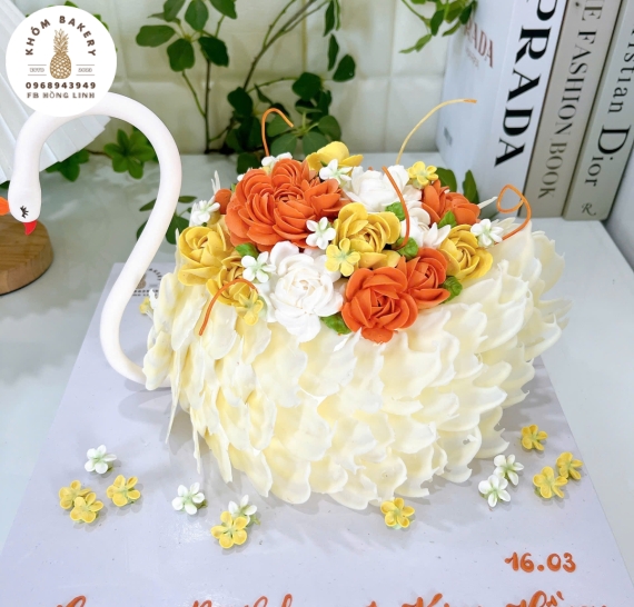 Bánh kem tạo hình thiên nga đẹp mẫu bánh hot 2026