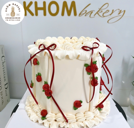 Bánh Kem style hàn quốc kết hợp hoa nhí