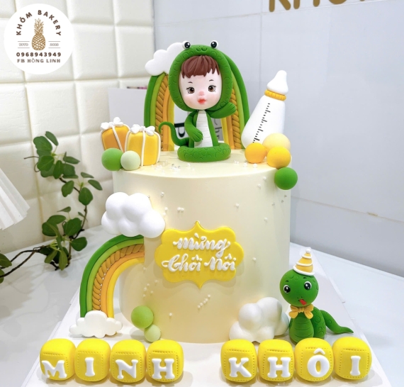 Bánh kem thôi nôi dành cho bé trai tuổi tỵ siêu hot 