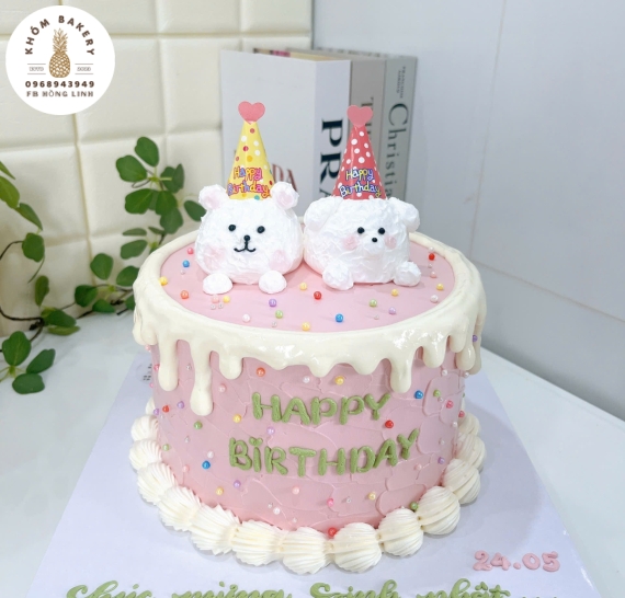Bánh Kem style hàn quốc kèm gấu xinh 