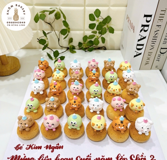 Sét bánh su dai mừng liên hoa cuối năm tổng kết 2026 siêu đáng yêu 