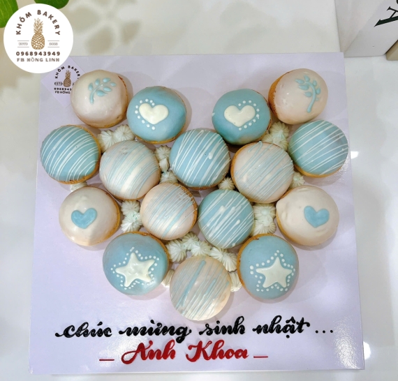 Sét bánh su dai tone xanh dương màu pastel 