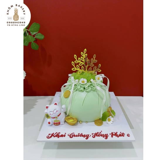 Bánh kem khai trương túi xanh siêu hot 