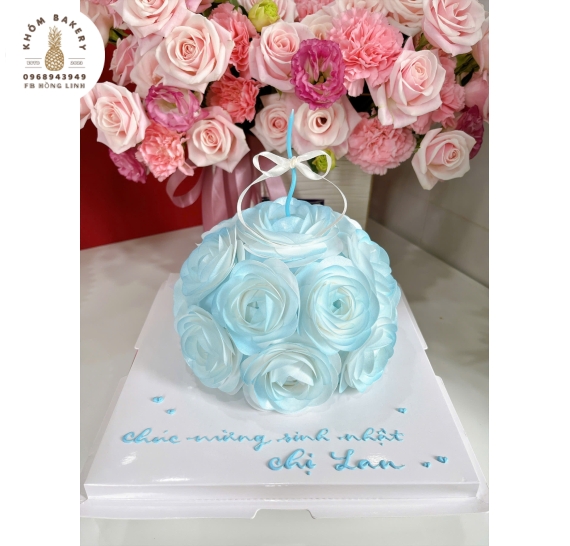 Mẫu bánh giấy gạo tặng nữ mẫu đẹp tone xanh