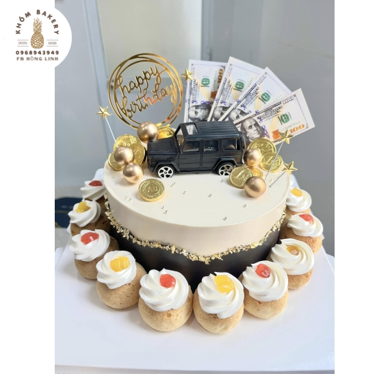 Bánh sinh nhật dành cho nam kèm thêm bánh su kem